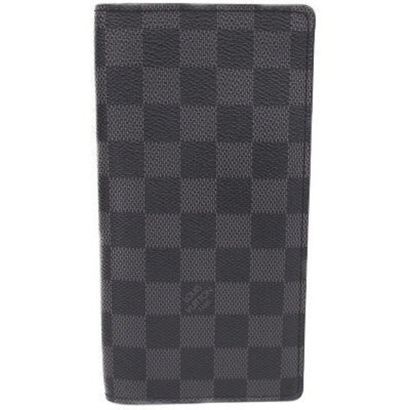 Louis Vuitton Damier Graphite Black Portefeuille Brazza Bifold Long Wallet - Picture 1 of 8